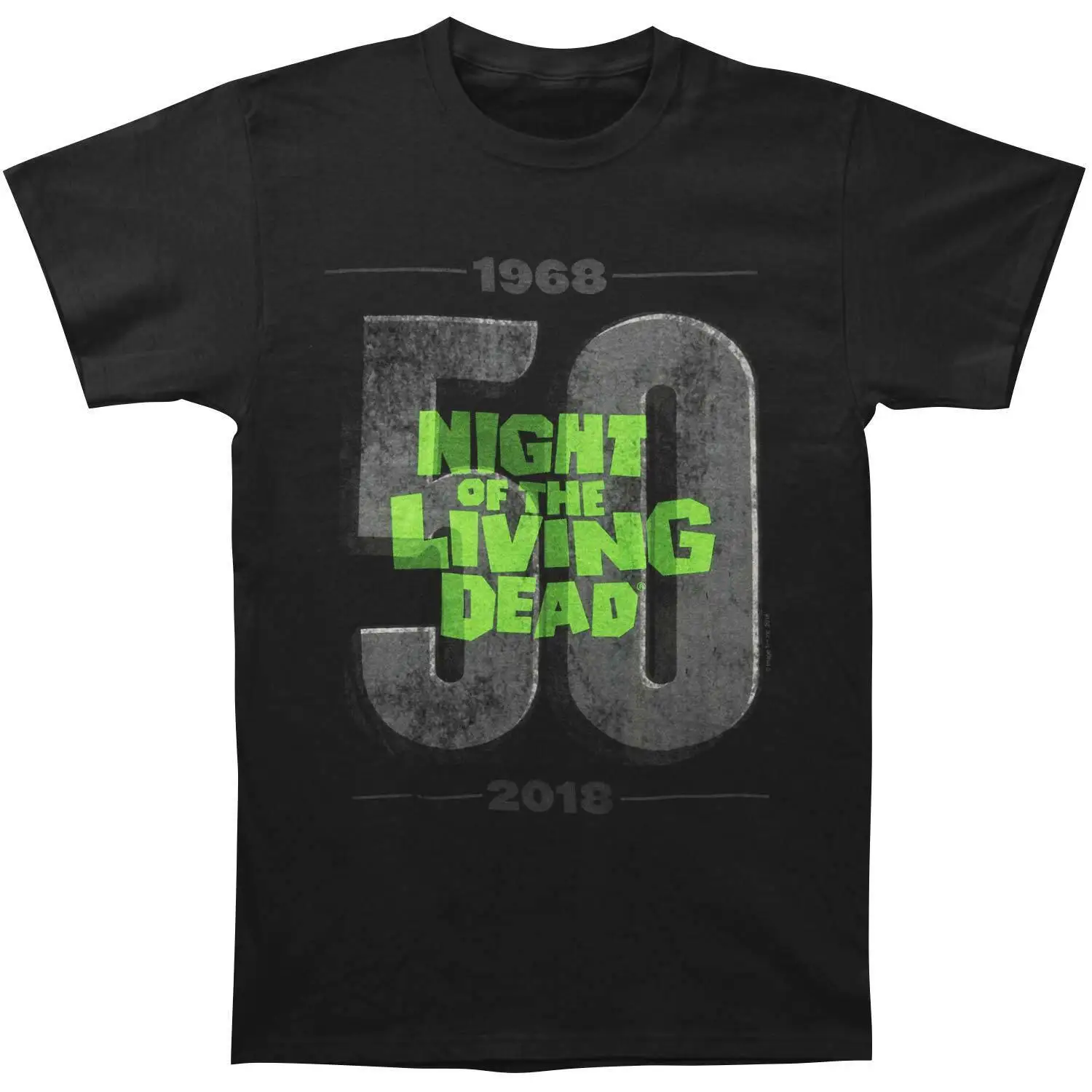 Men'S Night Of The Living Dead 50 Years Ltd Ed Slim Fit T Shirt Large Coal