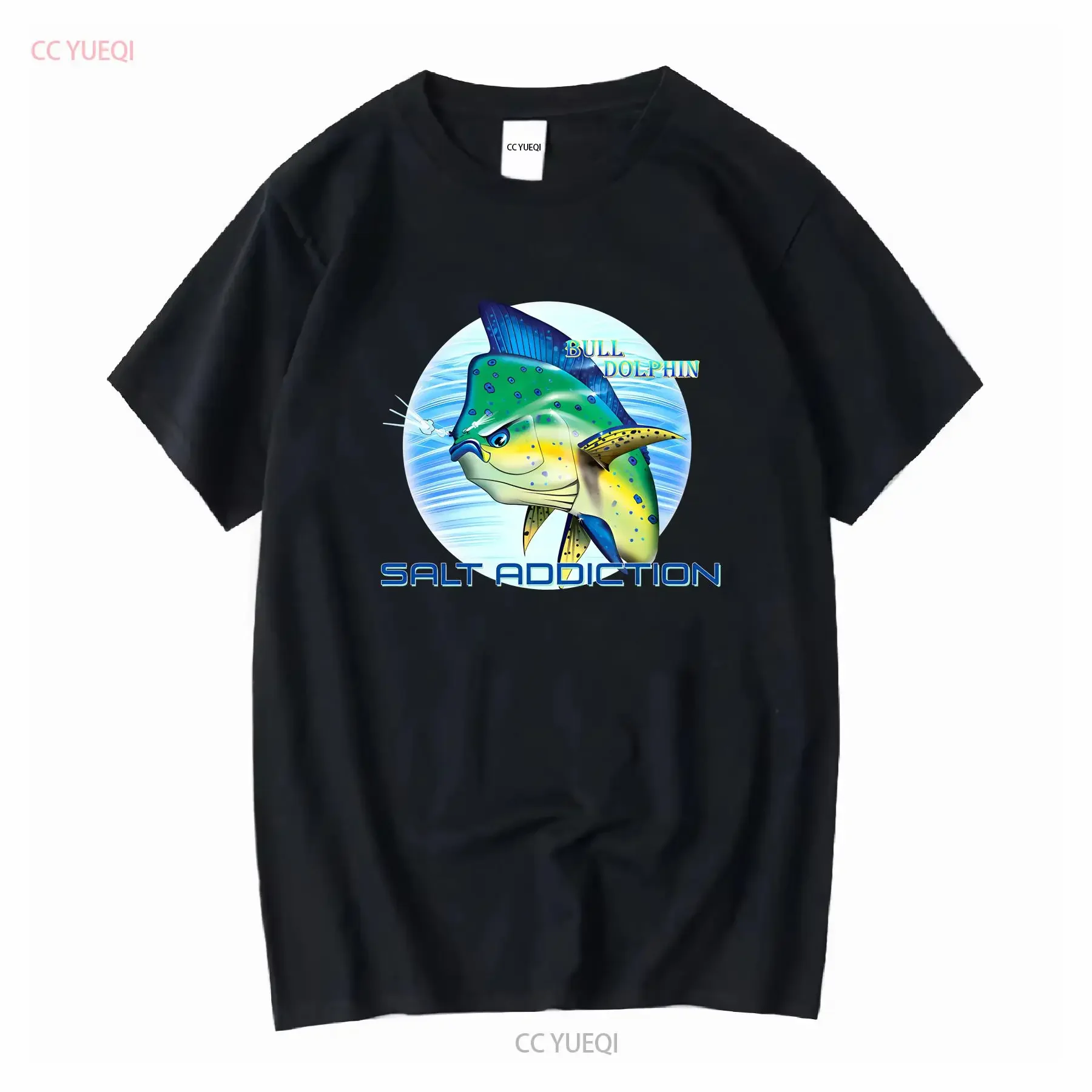 Salt Addiction Fishing T Shirt Saltwater Bull Dolphin mahi reel life rod long or short sleeves vintage Washed Slightly