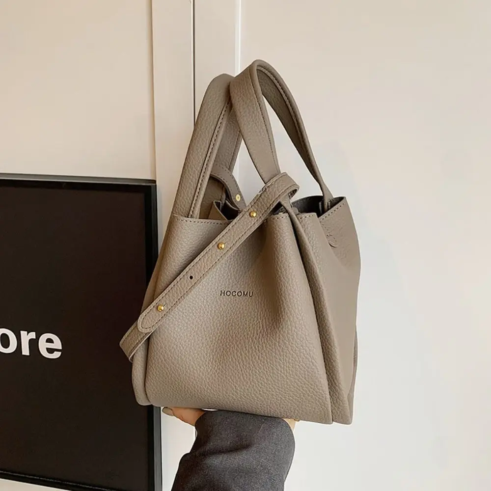 

Pure Color Vegetable Basket Bag Large Capacity Women's Tote Bag Shoulder Bag Korean Style Mother Child Package Crossbody Bag