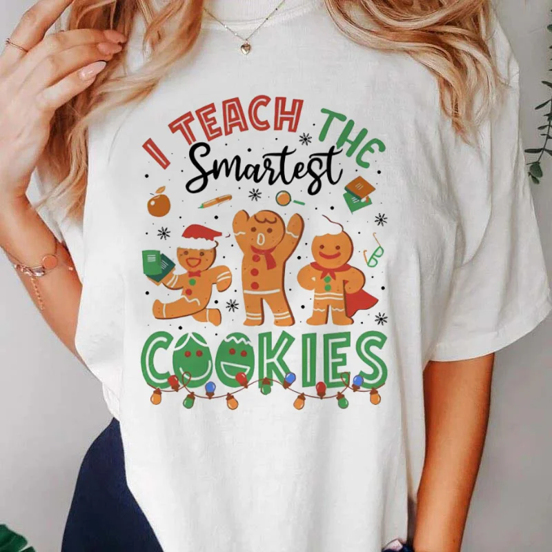 Retro I Teach The Smartest Cookies Fashion Printed Cute T-Shirt 90s Women's Harajuku Style T-Shirt New Top Cartoon Pattern T-Shi