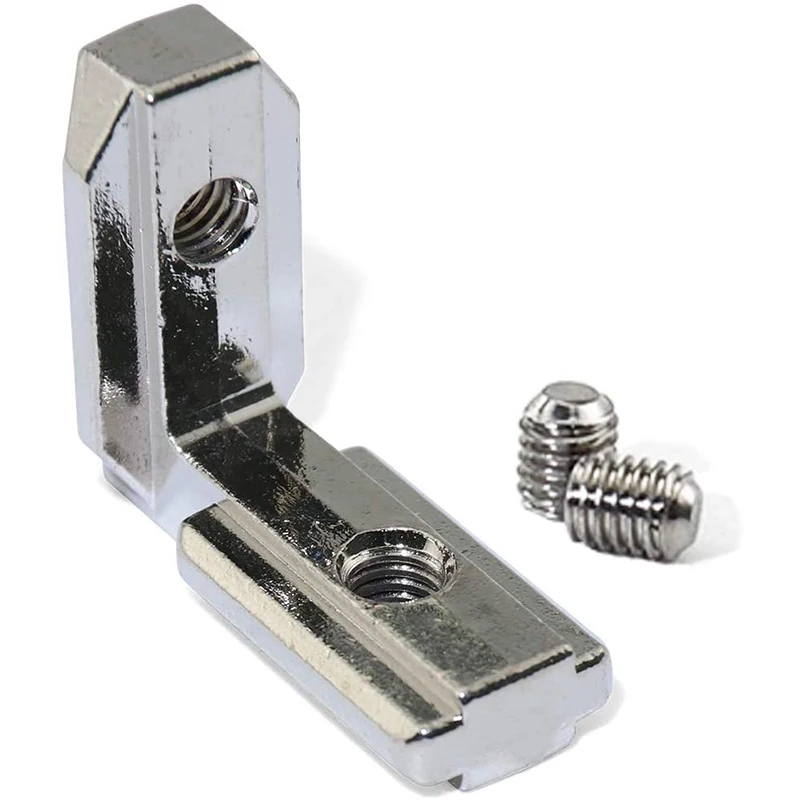 Внутренний Угловой Соединитель L-образной формы с Т-образным пазом, 20 шт., Соединительный кронштейн для алюминиевого профиля экструзии, слот серии 2020, 6 мм