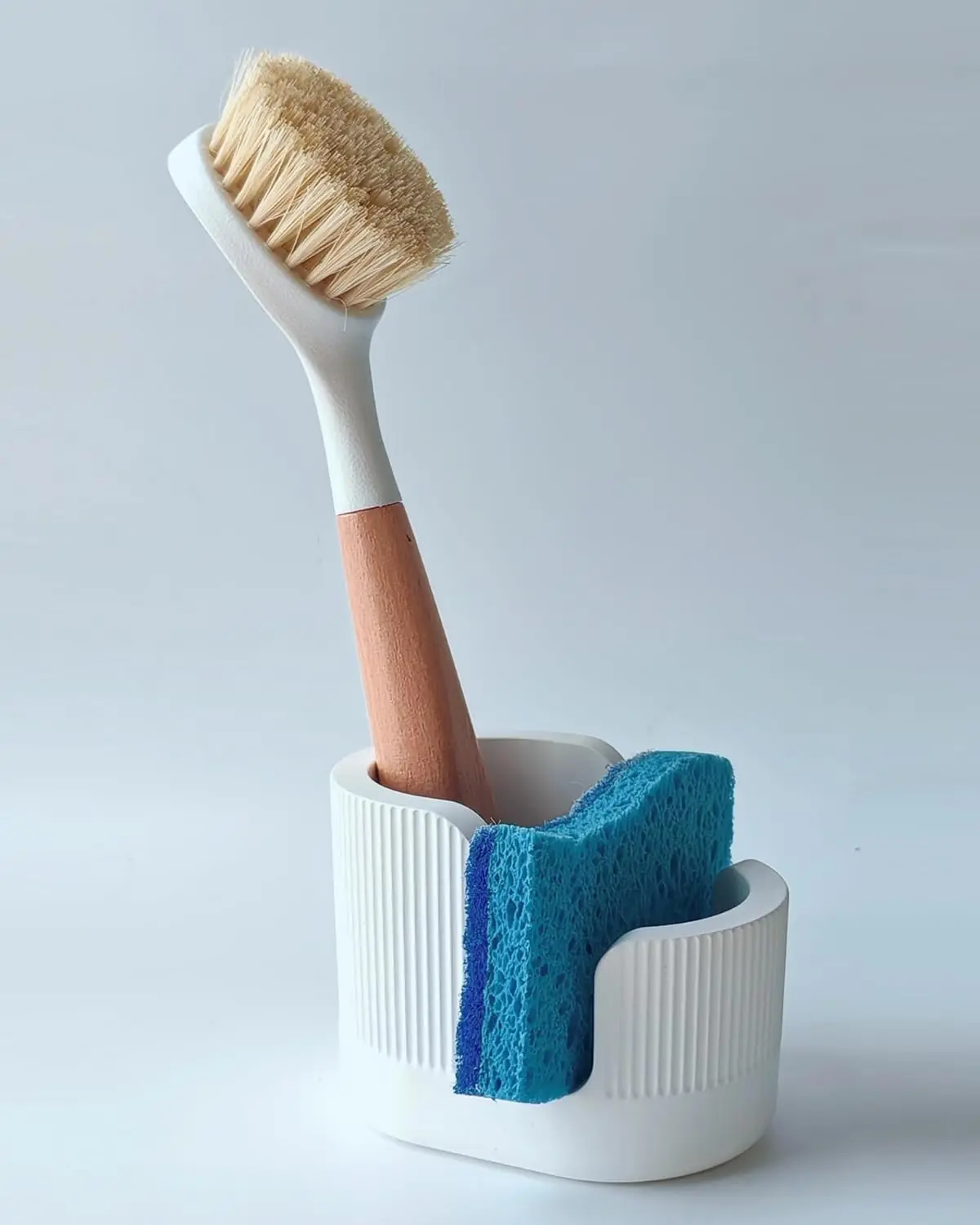 

2-in-1 Diatomite Sponge Holder for Kitchen Sink, Quick-Drying Dish Sponge and Brush Holder, Dish Wand Holder, Diatomite