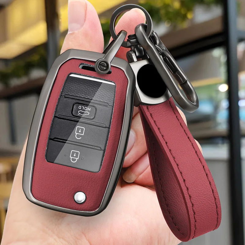 Zinc Alloy Car Flip Key Case Cover For Kia Carens Ceed Rio Sportage Optima Sorento Cerato Soul Forte Seltos Keychain Accessory
