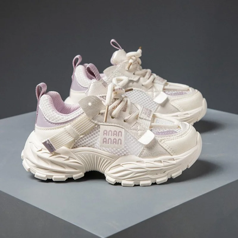 

PU Leather Sport Shoes For Children Trend Fashion Teenager Kid's Sneakers Breathable Anti-slippery Running Footwear Boys Girls