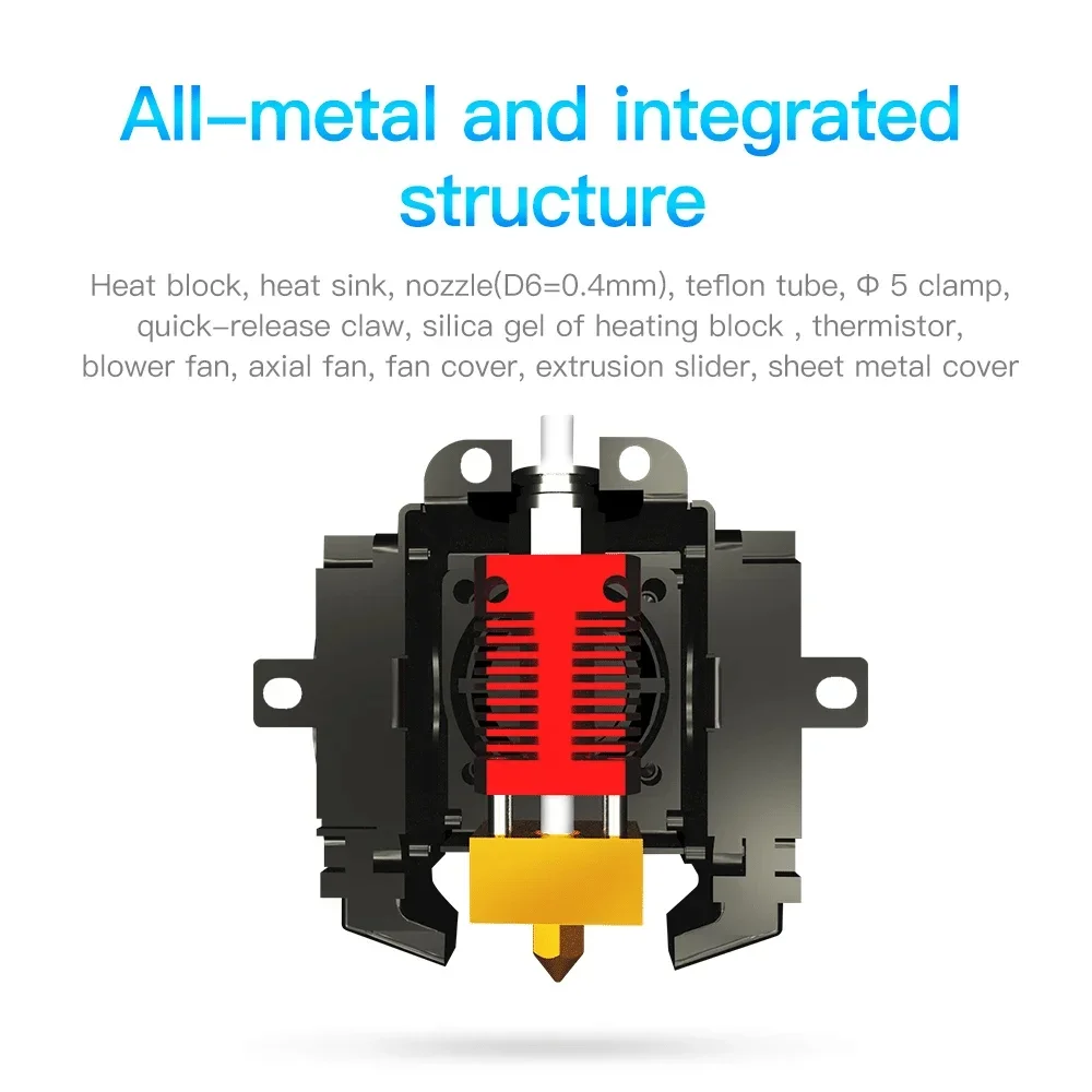 Imagem -05 - Crialidade-kit Hotend Completo Folha de Metal Metal Shell Estrutura Rígida Integral Marca Oficial Novo Cr30 Dprinter Moinho