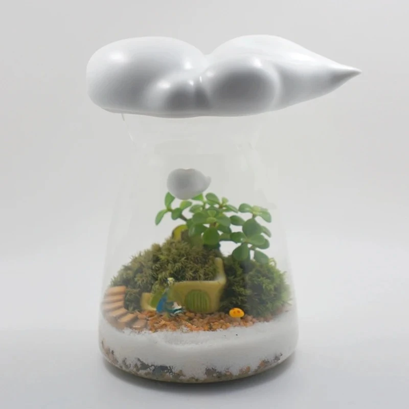 Moss Micro Landscape Glass Flower Container Creative Green Plants Aixiqi