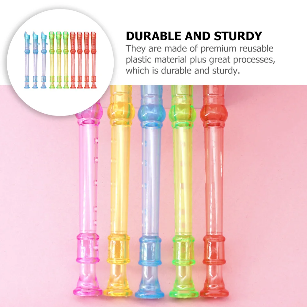 

10 Pcs Clarinet Children's Early Childhood Education Flute Kids Musical Instruments Plastic Mini