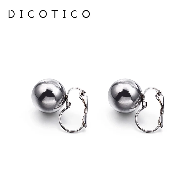 Simple Fashion 5/9/15g Ball Stainless Steel Stud Earrings For Women Gold Silver Color Wedding Party Jewelry Christmas Gifts