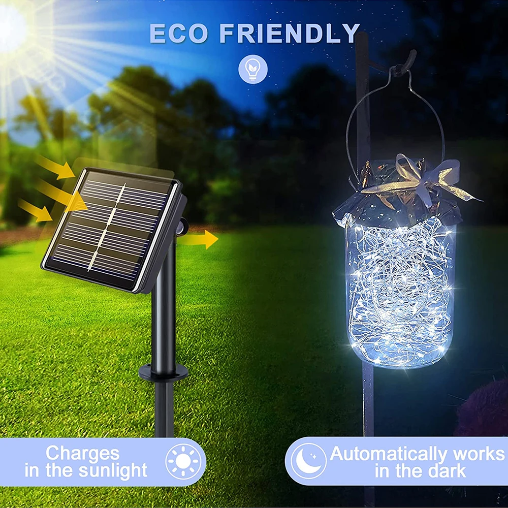 LED perili dizi lamba su geçirmez açık Garland güneş enerjisi tatil noel lamba bahçe parti ağacı dekorasyon