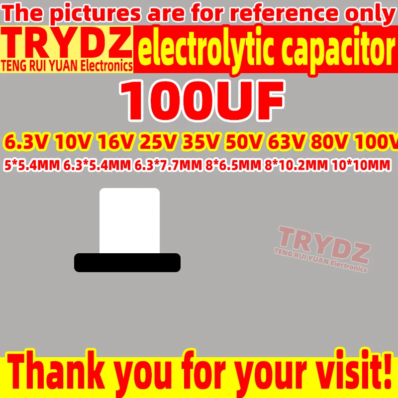 20-1pcs New 100UF 6.3V 10V 16V 25V 35V 50V 63V 80V 100V 160V 5*5.4MM 6.3*5.4MM 6.3*7.7MM 8*6.5MM 8*10.2MM 10*10MM