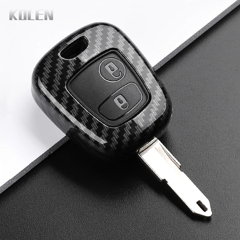 ABS Carbon Fiber Style Car Key Case Cover For Peugeot 107 206 207 307 For Citroen C1 C2 C3 C4 Picasso For Toyota Aygo Holder Fob