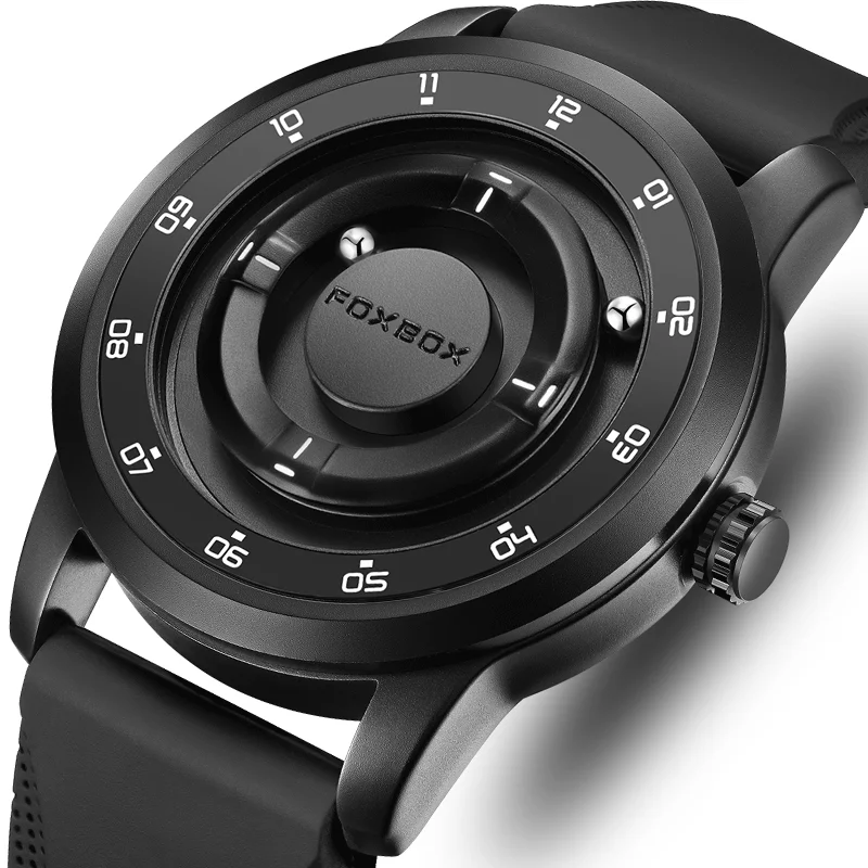 

Мужские часы FOXBOX: креативные, модные, с плавающим магнитным указателем, на шарикоподшипниках, простые, водонепроницаемые, кварцевые.