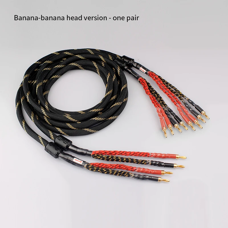 High-End YYAUDlO HlFl Speaker Cables 2 Banana Plug to 4 Banana Jack  Banana Plug Connection  Ideal for Home Theaters