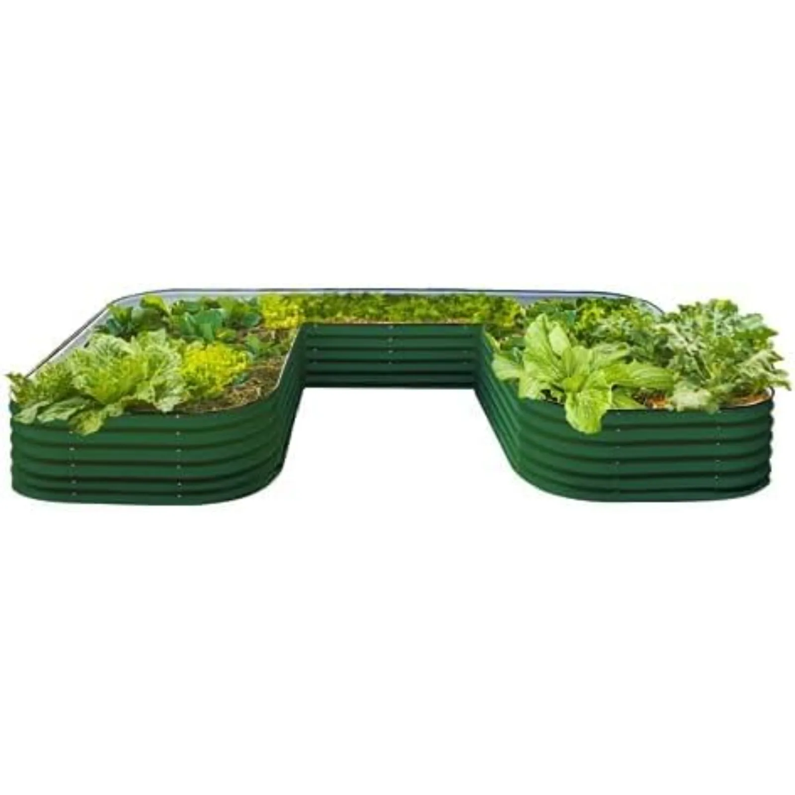 

US 17" Tall U-Shape Raised Garden Bed Metal Raised Planter Bed for Vegetables Flowers Ground Planter Box-Jumbo Size