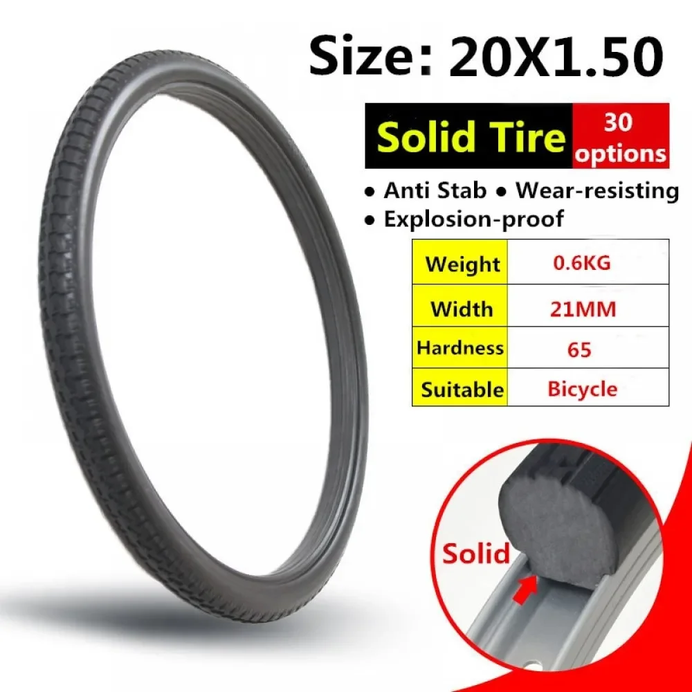 

Bicycle Tire 20*1.5 Bicycle Solid Tire Anti Stab Riding MTB Road Bike 20 X 1.5 Tyre Folding Bicycle Tyres BMX Kids' Bike Tyres