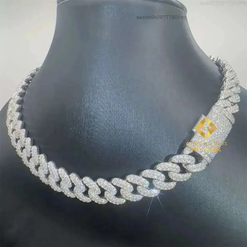 

12mm Width Wholesale Price Iced Out Man Jewelry Gra Certificates Pass Diamond Tester Vvs1 Moissanite Cuban Chain Necklace