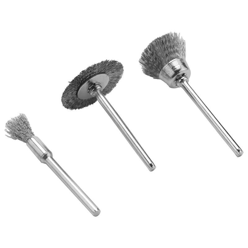 

AC88-Steel Rotary Brush For 180Pcs 3Mm Shank Wire Wheel Brush Mini Drill Rotary Tool For Metal Rust Polishing