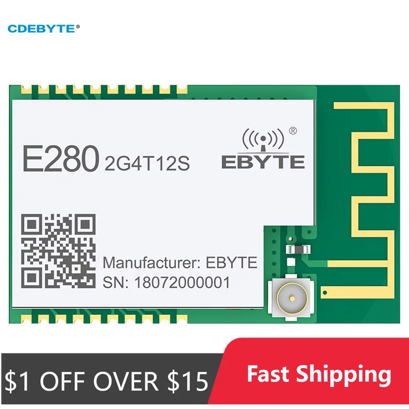 

Беспроводной модуль SX1280 LoRa E280-2G4T12S 2,4 ГГц 12 дБм UART PCB Антенна Беспроводной диапазон 3 км SMD UART LoRa Беспроводной модуль
