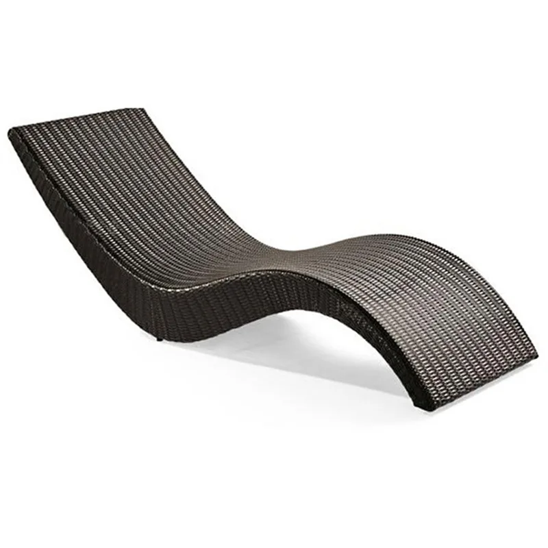 

Beach Outdoor Wicker Sun Lounger Garden Furniture Poolside Bed Lounge Chair