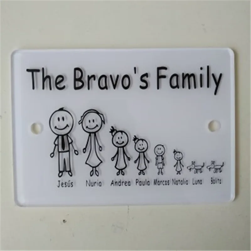 Customized French Door Plaque Personalised Stick Family House Name Or Number Door Sign