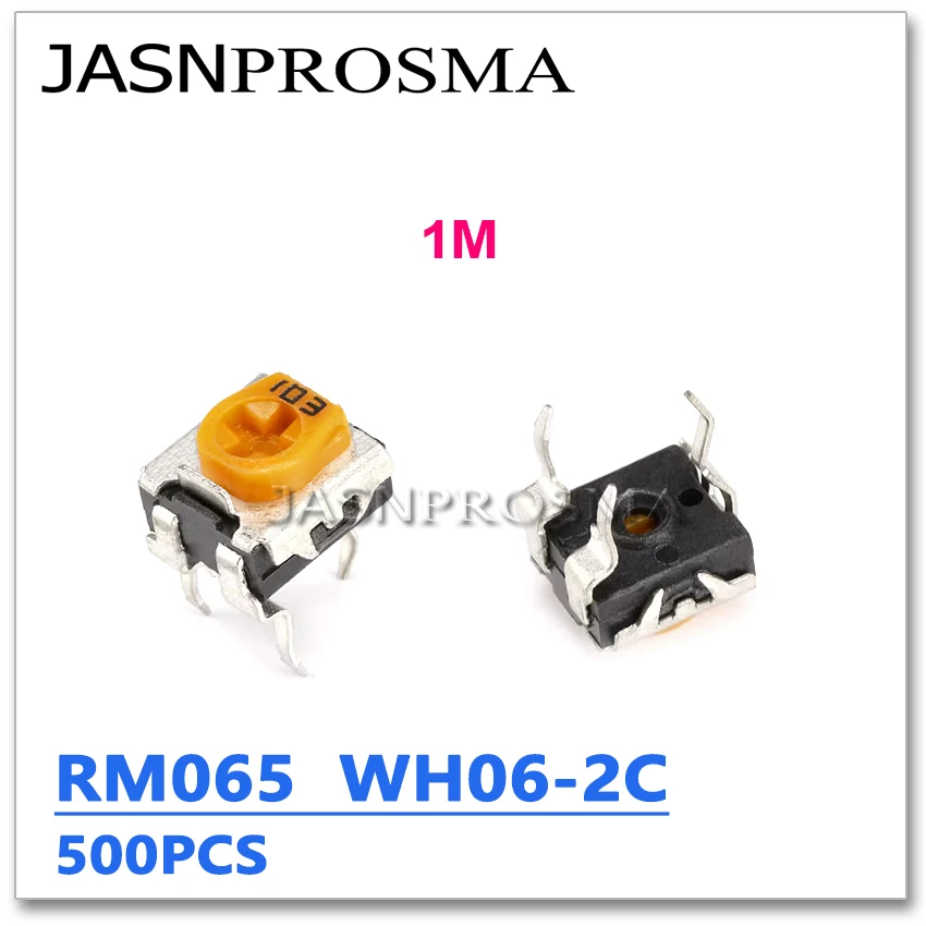 

JASNPROSMA RM065 500PCS 1M 105 RM-065 WH06-2C WH06 2C yellow Trimpot Trimmer Potentiometer Variable adjustable Resistor OHM