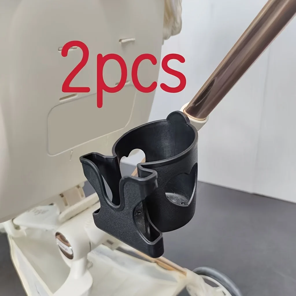 2-Pack Baby Stroller Cup Holder, Baby Stroller Accessory, Bottle Storage Cup Holder, Phone Holder, 3-in-1 Water Cup and Milk Tea Holder Accessories