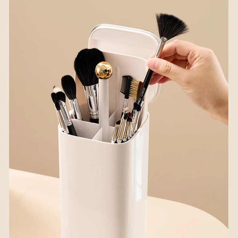 

YM Минималистичный дизайн Роскошный автоматический подъемный держатель для кистей для макияжа, трансграничный пластик с четырьмя отделениями для макияжа большой емкости B