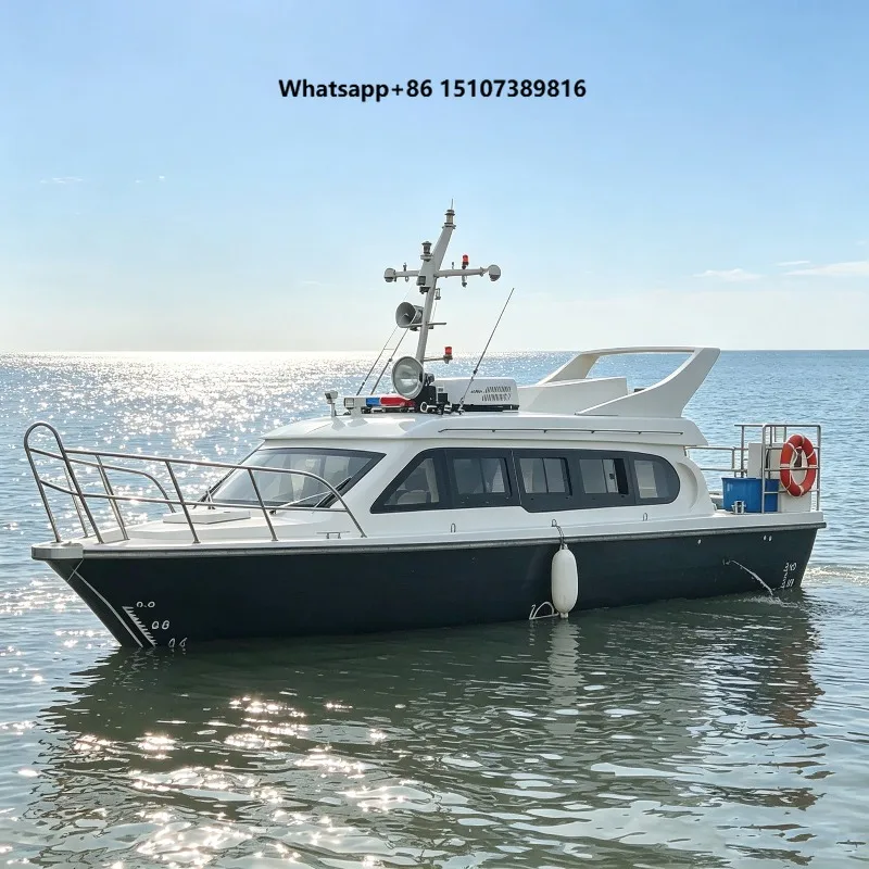 Newest 34.4Ft/10.5m Strong and Fast Passenger Boat FRP Cabin Boat Half Cabin Fishing Boat 12 Person Small Water Sport Yacht