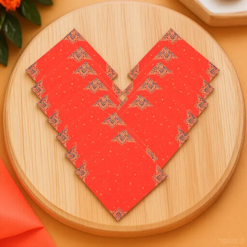 20Pcs Blank Fu Character Paper Red Paper Smooth Writing Ink Resistant Sheets Spring Festival Wedding Party Decoration
