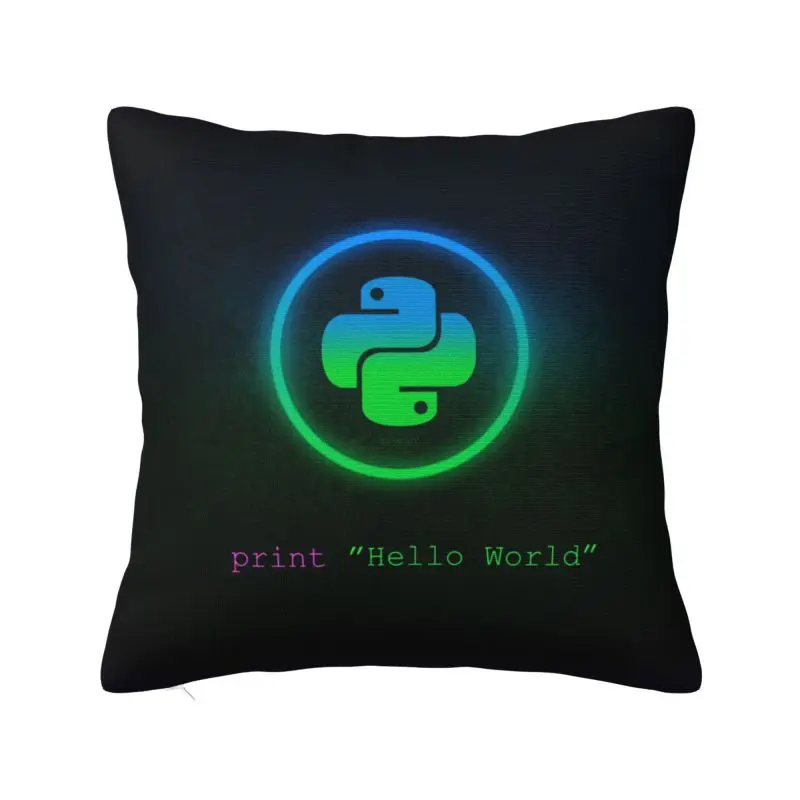 Computer Programming Coder Python Cushion Cover 40x40cm Programmer Developer Soft Luxury Pillow Case Decoration Salon