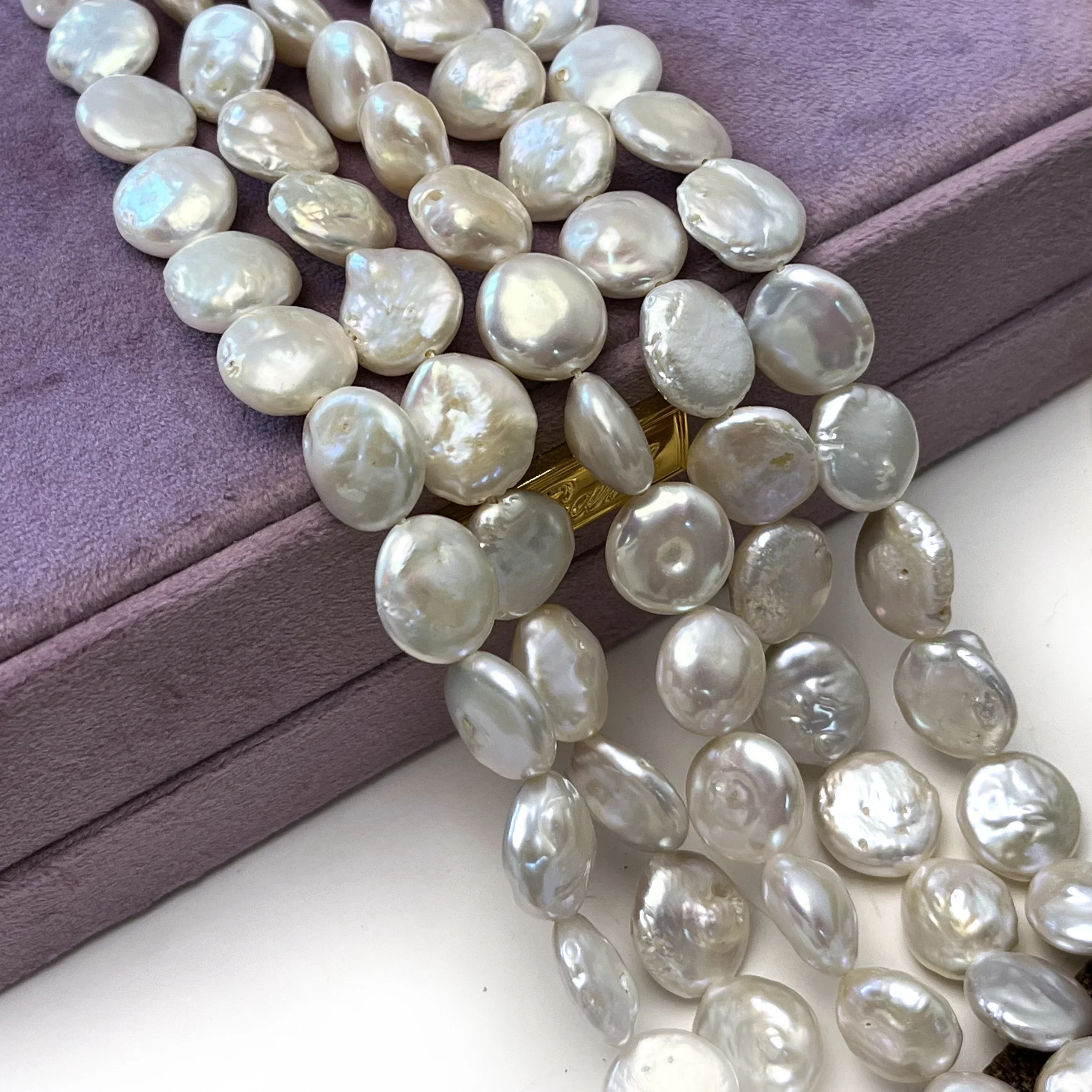 

10-11mm AAAAA Natural FreshwaterWhite Button Oval Pearl Bead Jewelry Make DIY Necklace Bracelet Accessories Gift Wedding Women