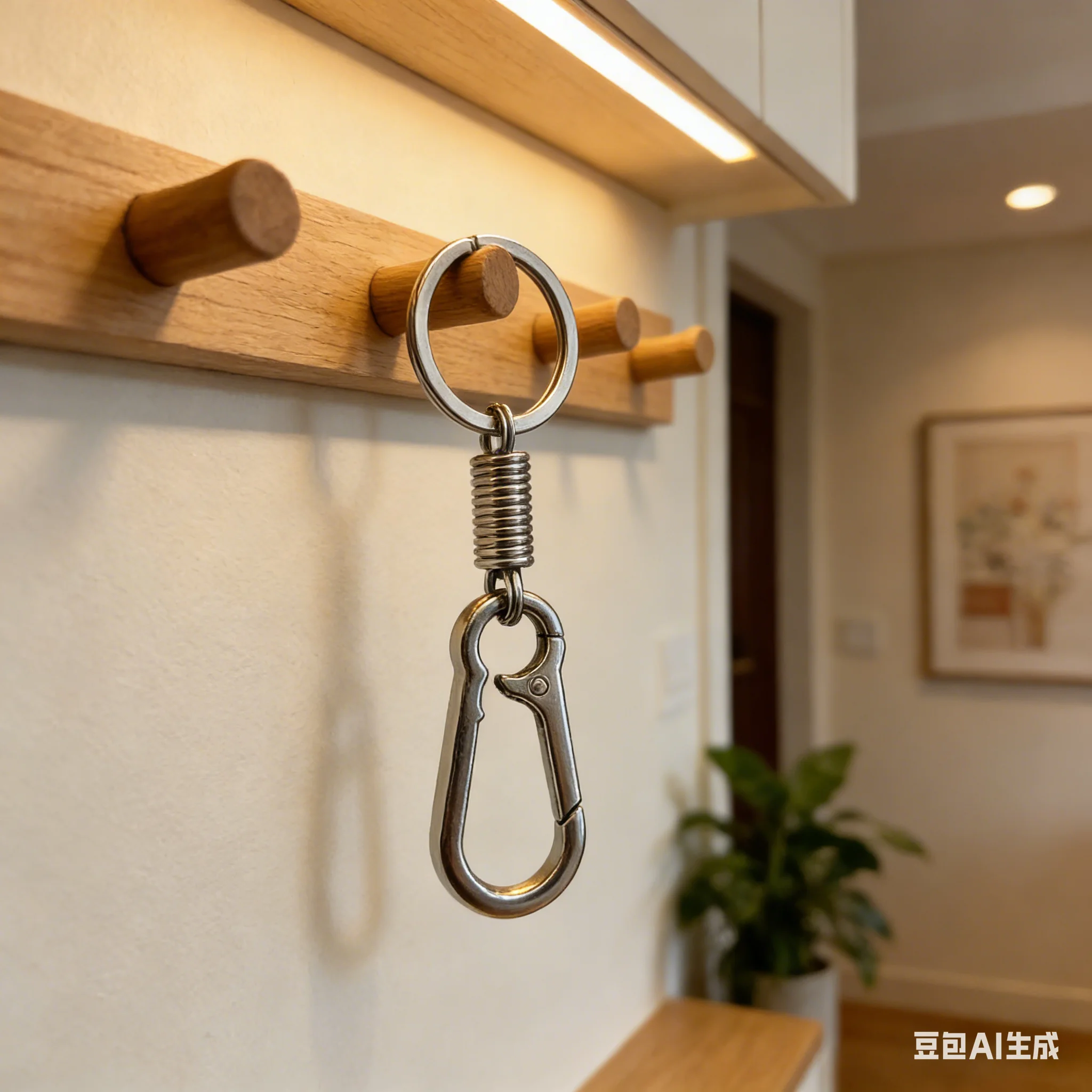 Simple Carabiner Clip Keyring Stainless Steel Spring Keychain with O KeyRing Snap Climbing Hook Quick Release Holder Men Gift