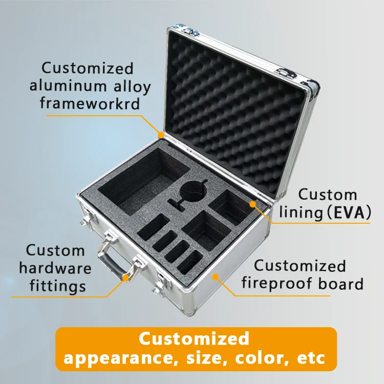Portable Aluminum Toolbox Drawer Hard Way Air Case with Wheels