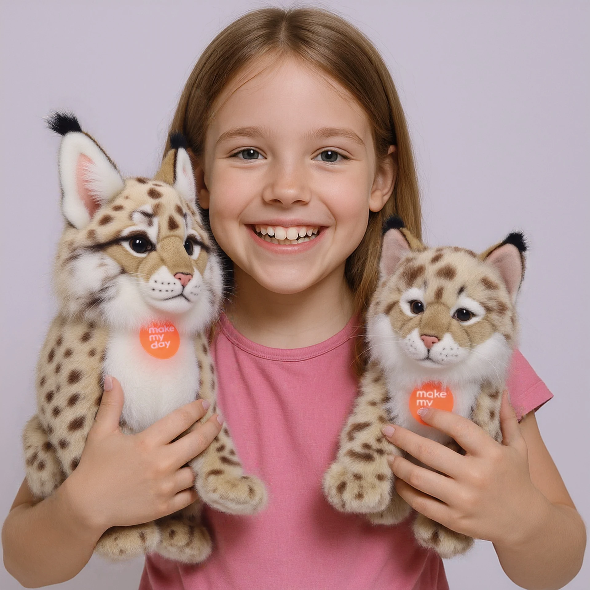 Realistic Lynx Bobcat Stuffed Animal Plush Toy 13.7in Ultra-Soft Lifelike Wild Cat Figure Kids Gift Home Decor Collectible