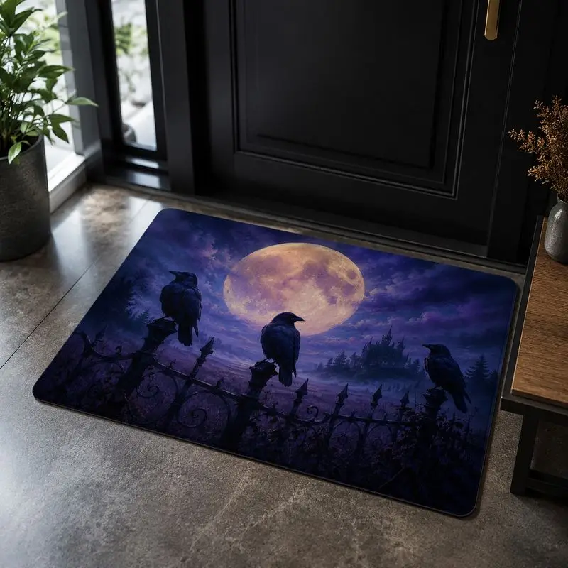 VIKAMA Purple Night Gothic Spire Carpet Dark Wind Entrance Hall Floor Mat Photo Decoration Wear resistant Foot Mat view 4