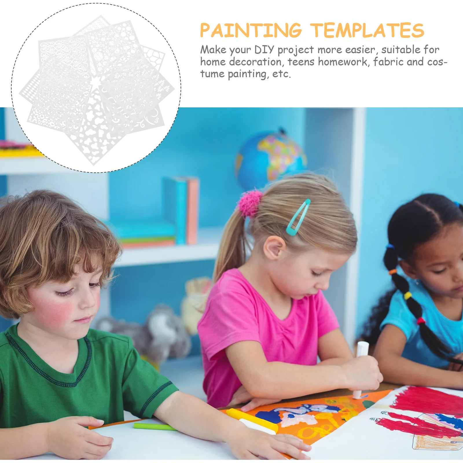 

9Pcs Reusable Geometric Stencils Set Lightweight Portable Drawing Templates for Painting Craft Planner Bookmark Wall Decor Art