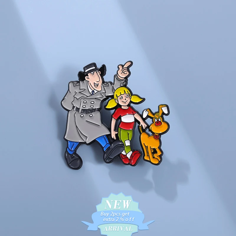 Cartoon Humorous Animation Enamel Pin Comedy Family Animated Detective Inference Series Brooch Lapel Backpack Badge Jewelry Gift