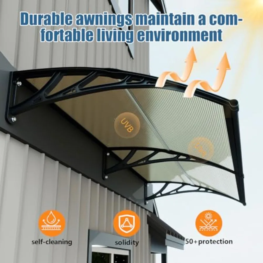 Window Door Awning Exterior UV/Rain Proof Overdoor Canopy