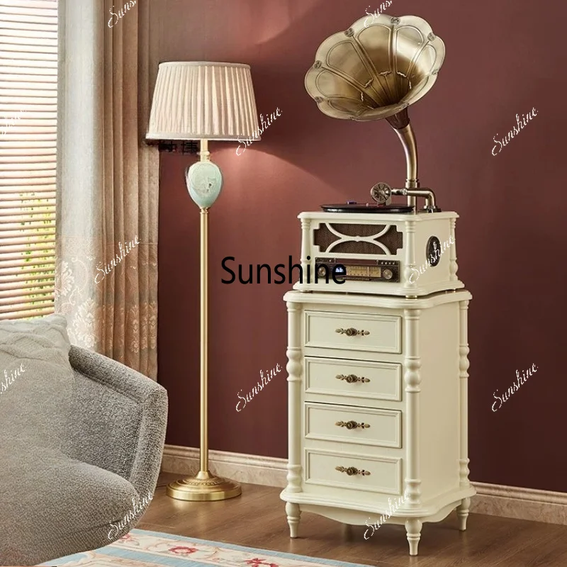 Retro living room home record player bluetooth stereo vinyl record player