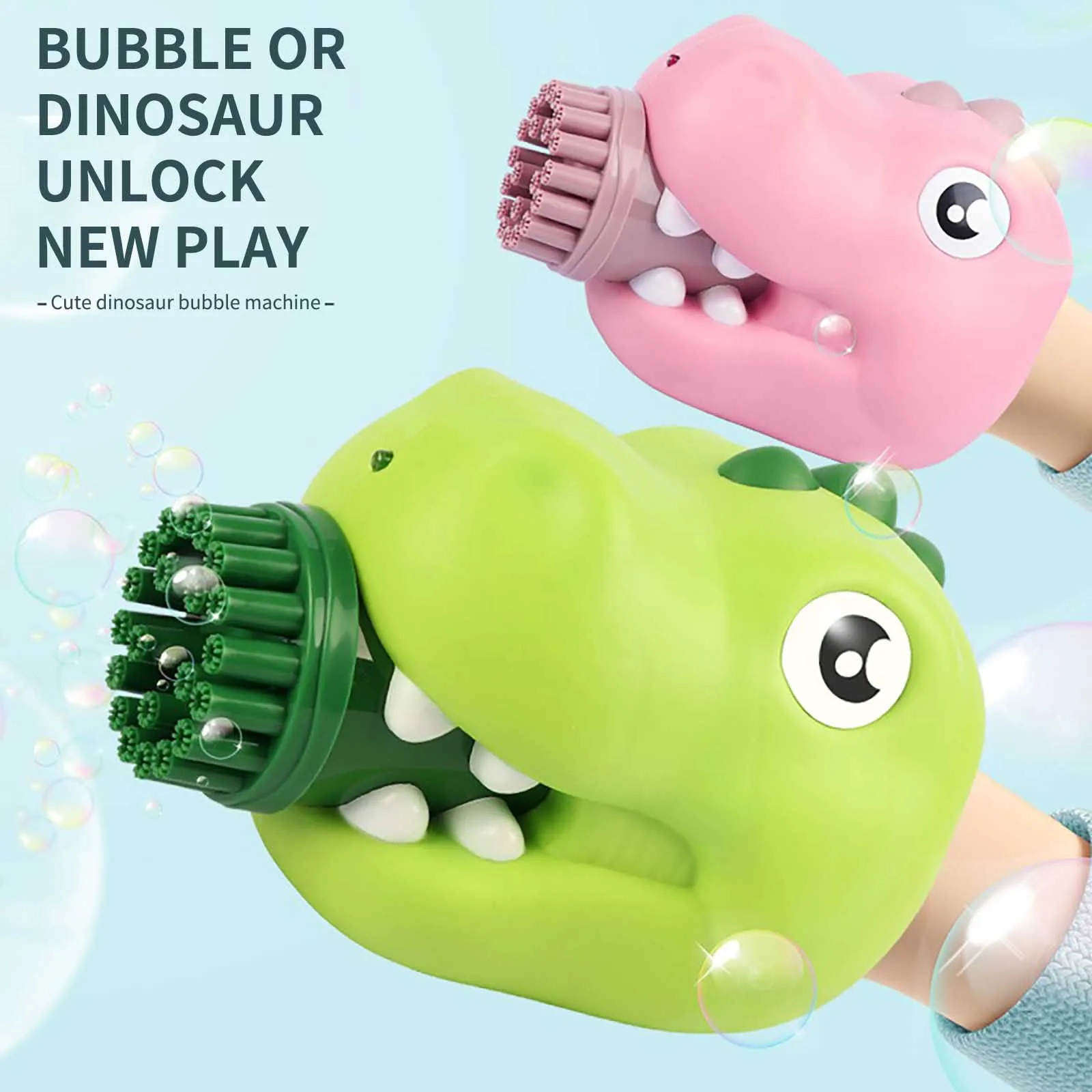 

21 Holes Dinosaur Bubble Machine For Kids Bubble Make Machine Bubble Bath Toy Automatic Bubble Blowing Toy Gift For Kids