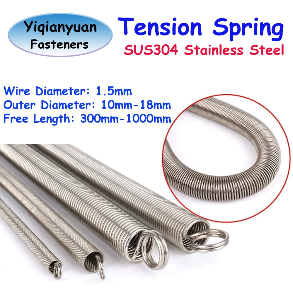 Sus304 Stainless Steel Closed Loop-double Stretch Spring Wire Diameter1.5mm Length350-1000mm Tension Springs