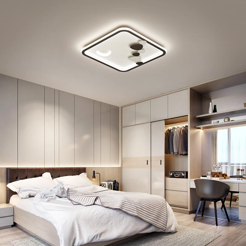 Minimalist Nordic LED Ceiling Lights for Bedroom Study Living Room Lighting Ceiling Chandelier Square Round Ceiling Lamp Modern