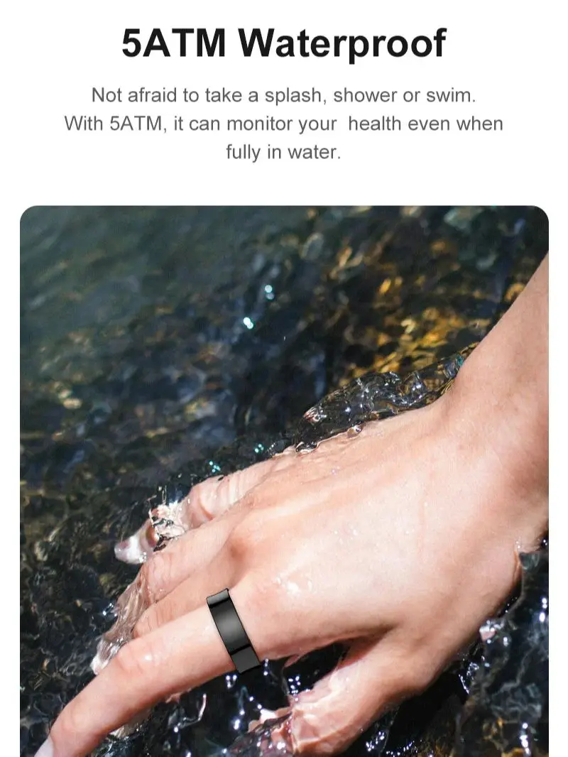 R09 Smart Ring Men Women with Charging Case Heart Rate Blood Oxygen 5ATM Waterproof SmartRing For Xiaomi Samsung Android IOS image 6