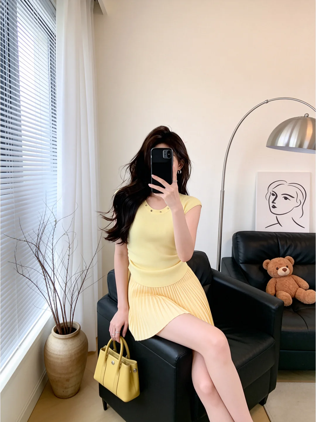 Korean Style Unique Beautiful Knitted T-Shirt Women's Drawstring Waist Design Elegant Small Top Soft Loose Fit Short Sleeve