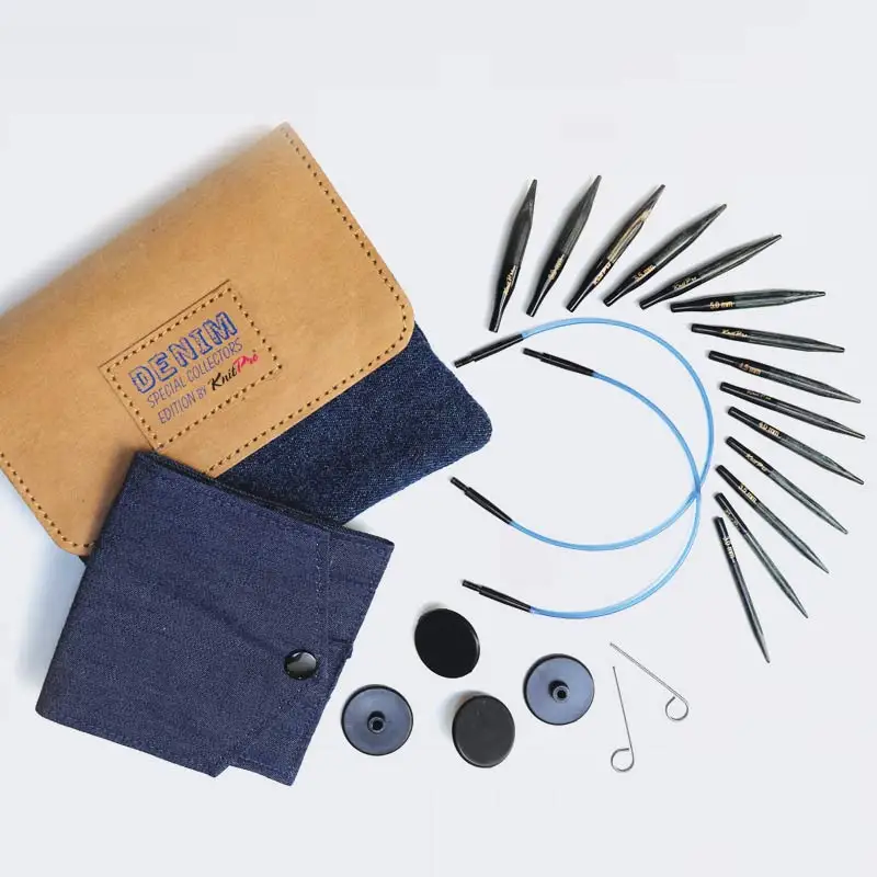 Original 5cm Knitpro Mini Denim Interchangeable Circular Needle Set Diy Sweater Removable Knitting Pro Needle Kit