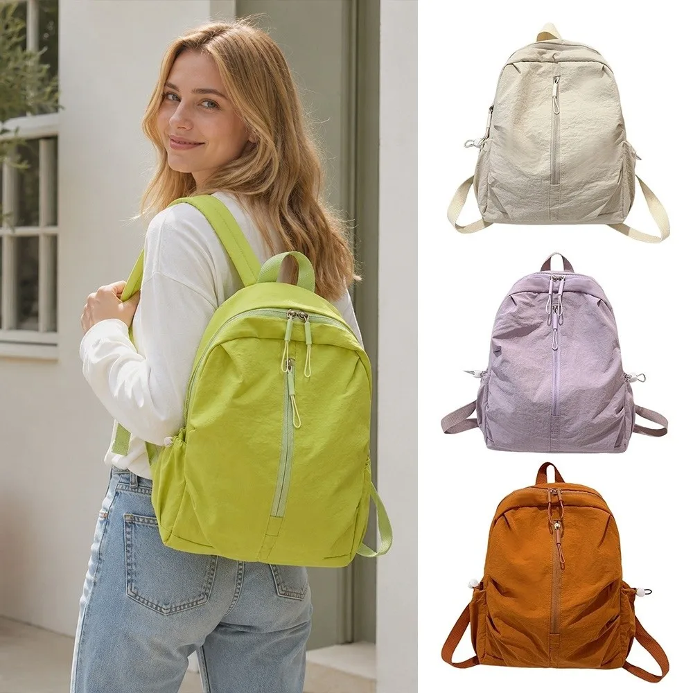 New Nylon Backpack Large Capacity Waterproof School Bag Multicolor Soft Rucksack For Girls