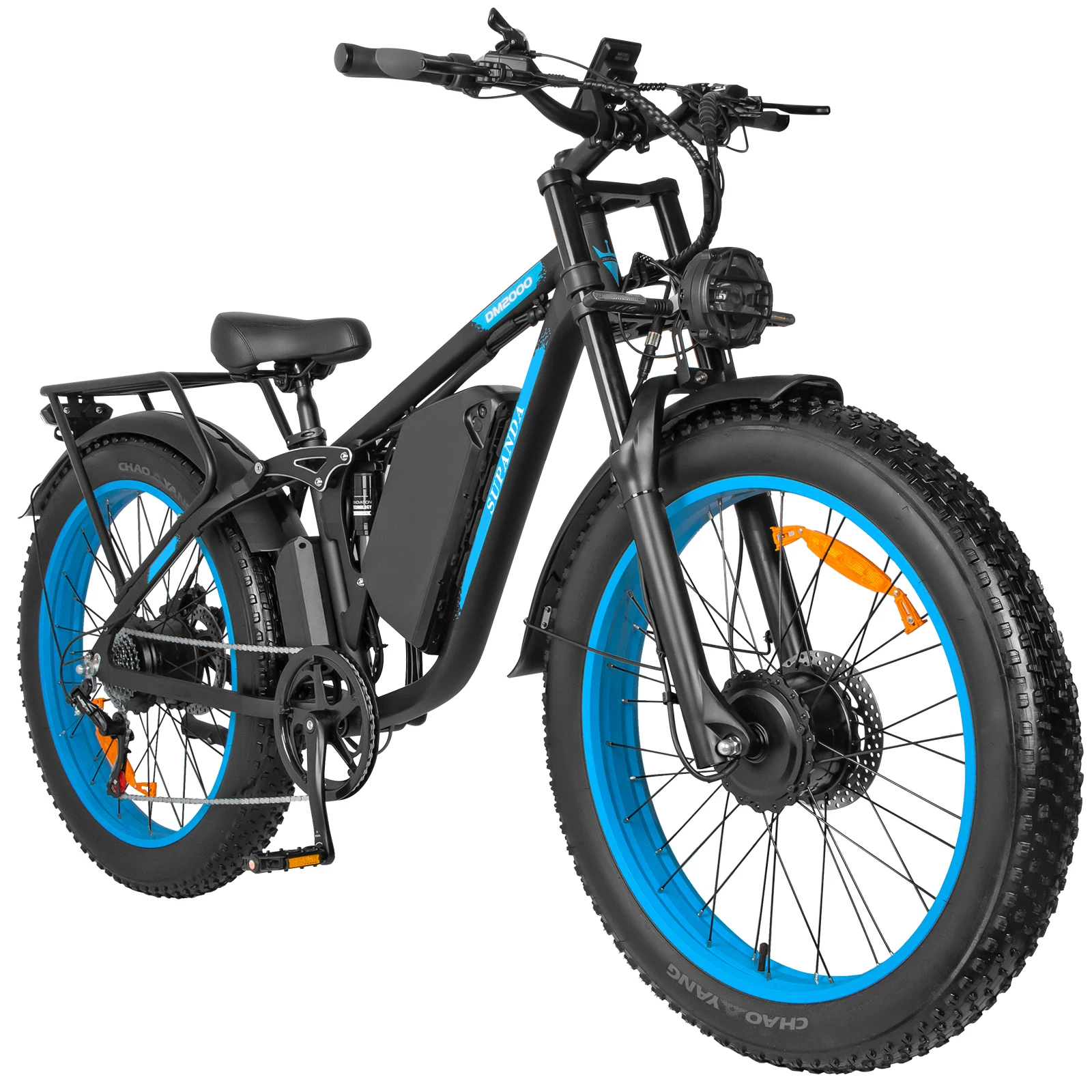 

Warehouse 26 Fat Tire Electric Hybrid MTB Bike 52V 25AH 1000W E Fat Tire Bicycle with Rear Suspension and Center Controller