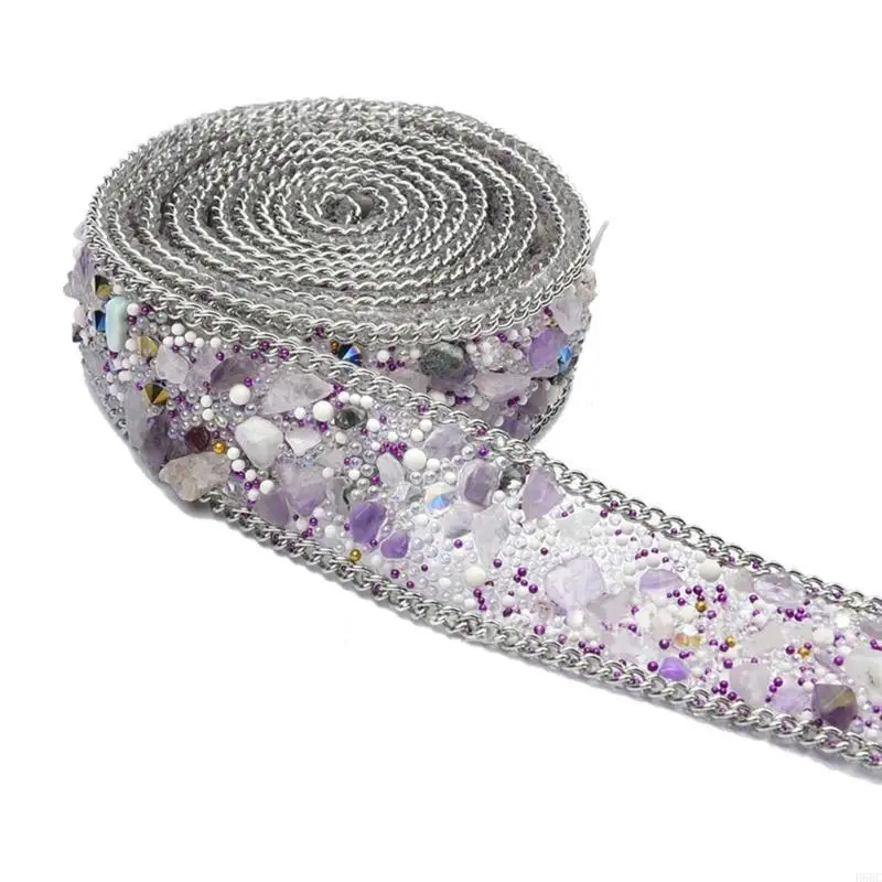 Adhesive Sparkling Rhinestones Ribbon for Wedding Birthday Decoration 1.1yd