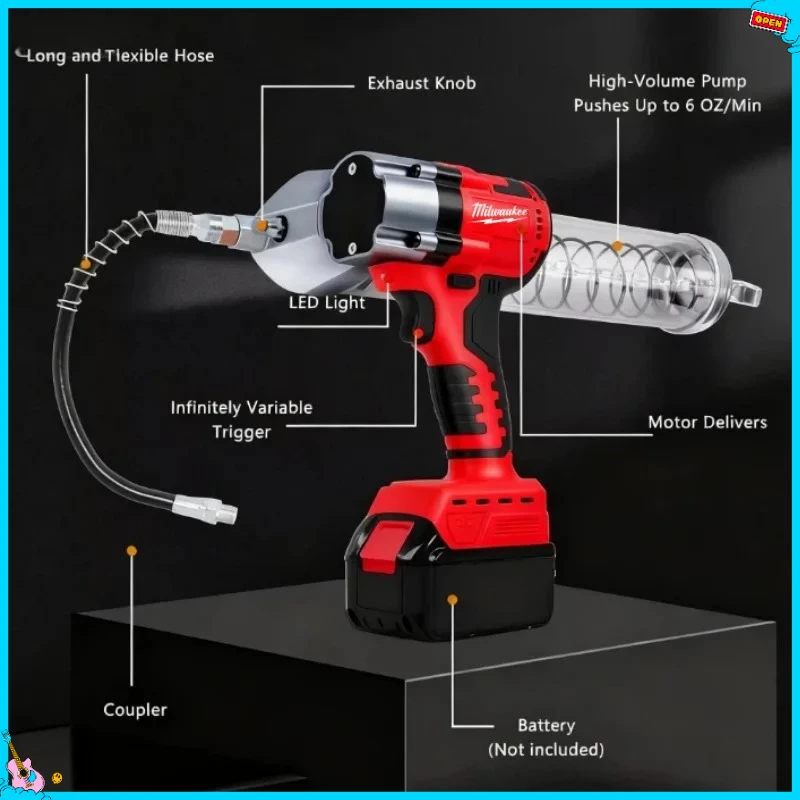 Milwaukee Brushless Electric Grease Gun Wireless Fully Automatic High-Pressure Fully Automatic Oil Injector Fat Machine