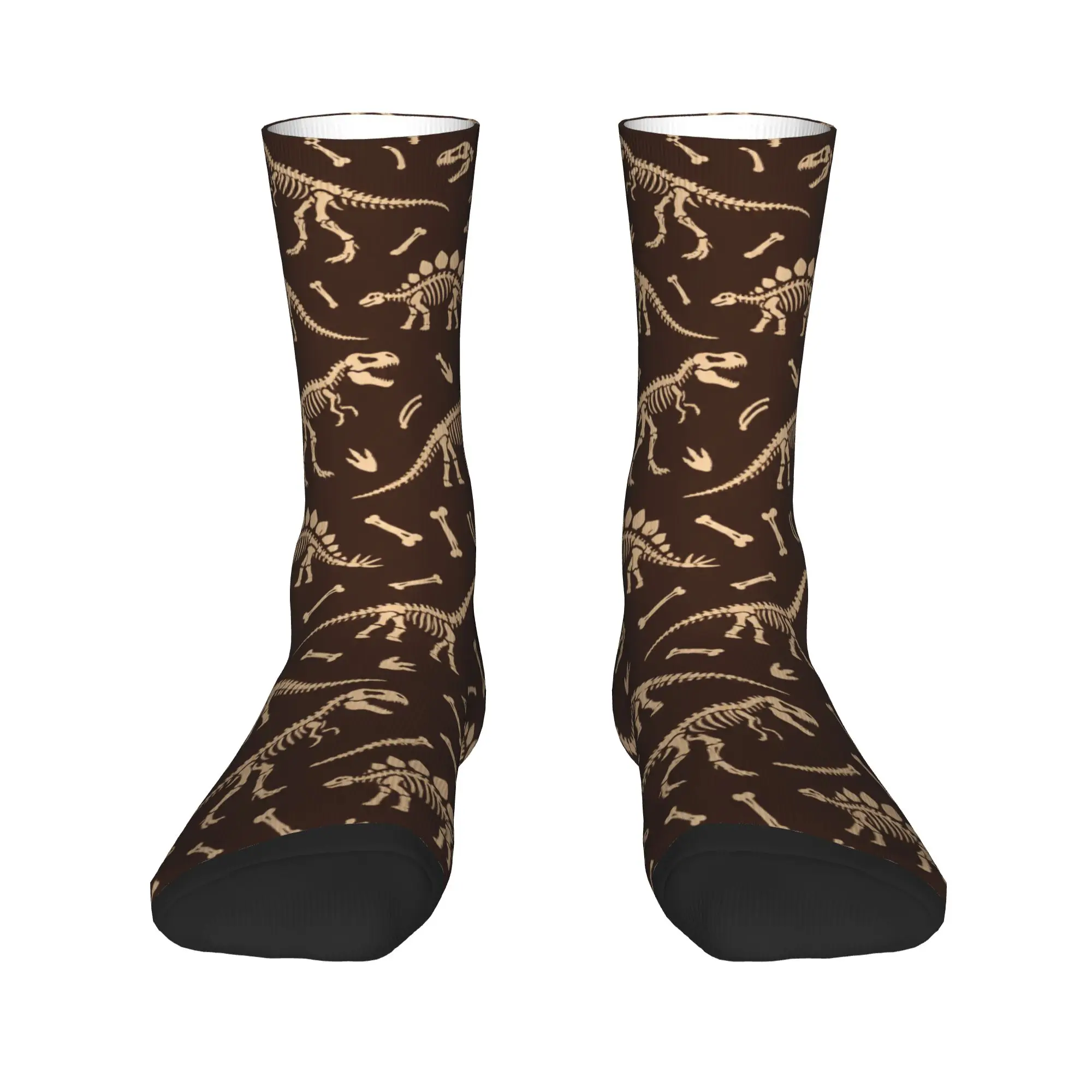 Men Socks Dinosaur Skeleton Print Novelty Retro Fossil Stockings Winter Retro Quality Socks Graphic Climbing Anti Slip Socks